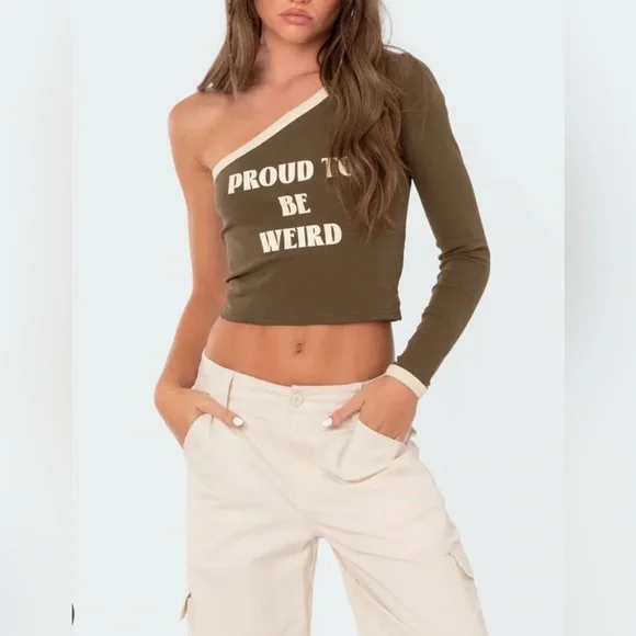 EDIKTED Nyra One Shoulder Top - Picture 1 of 2